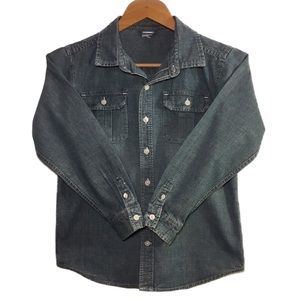 Boys Long Sleeved Button Denim Dress Shirt UNISEX